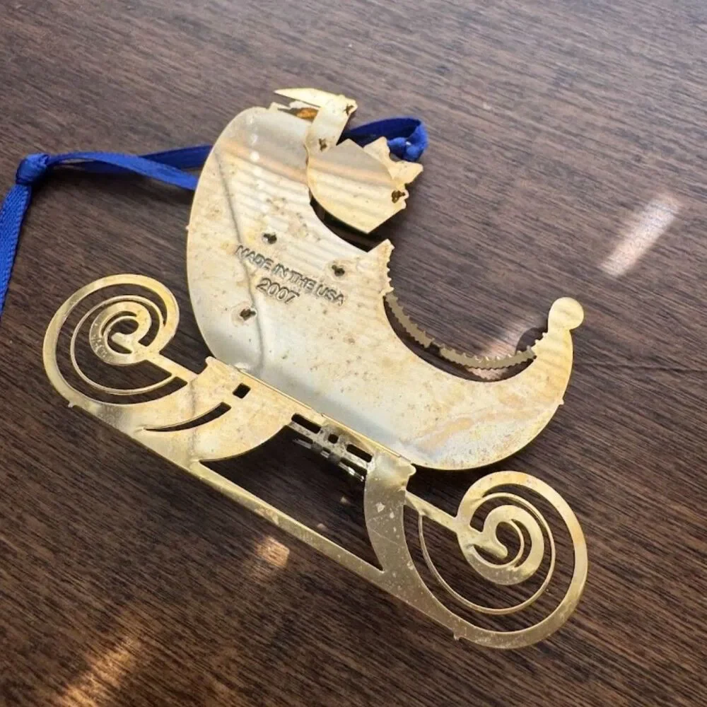 US Secret Service Christmas Ornament Sleigh and Presents Gold 2007